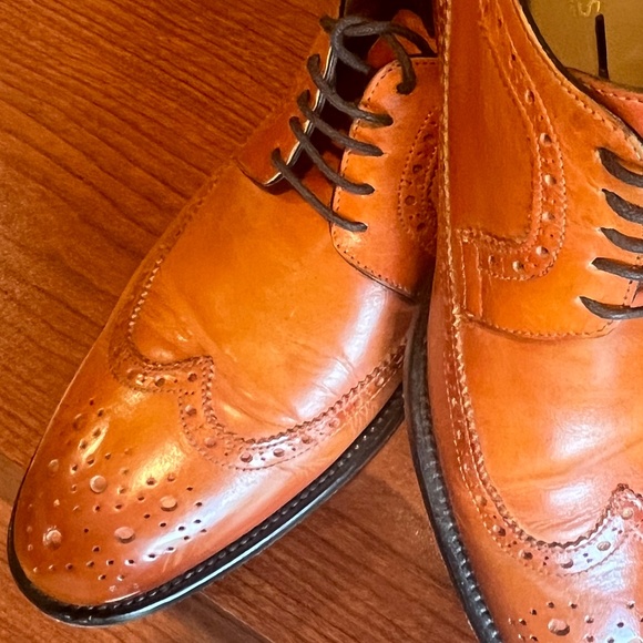 Cognac wingtip derbies size 9 1/2
